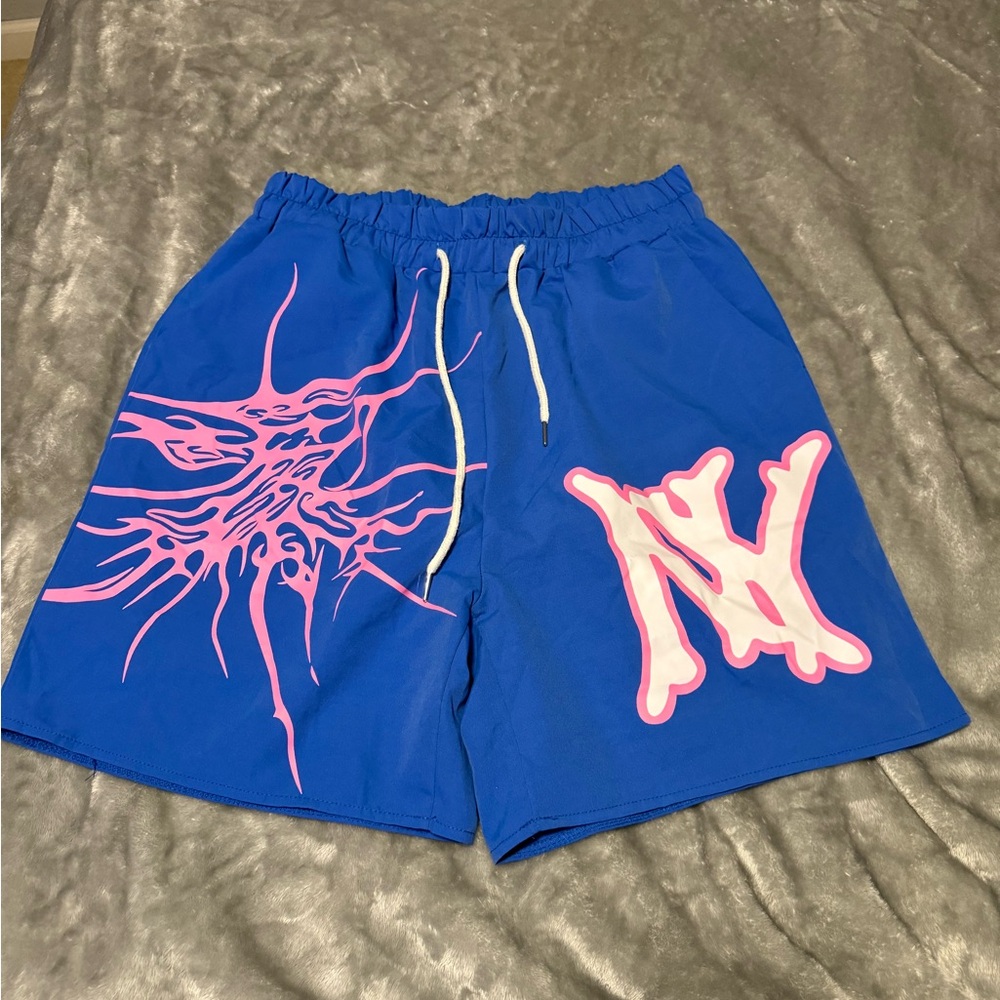 ROMWE Blue and Pink Men Swim Hybrids